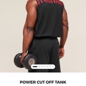 Gymshark Power Cut Off Tank Black/Conditioning Red XS